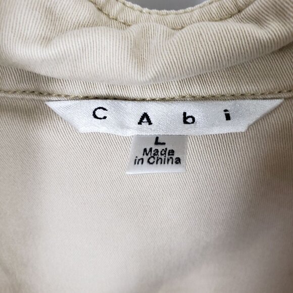 Cabi Khaki Lightweight Hooded Utility Jacket Style 110 Women's Size L - Picture 8 of 10